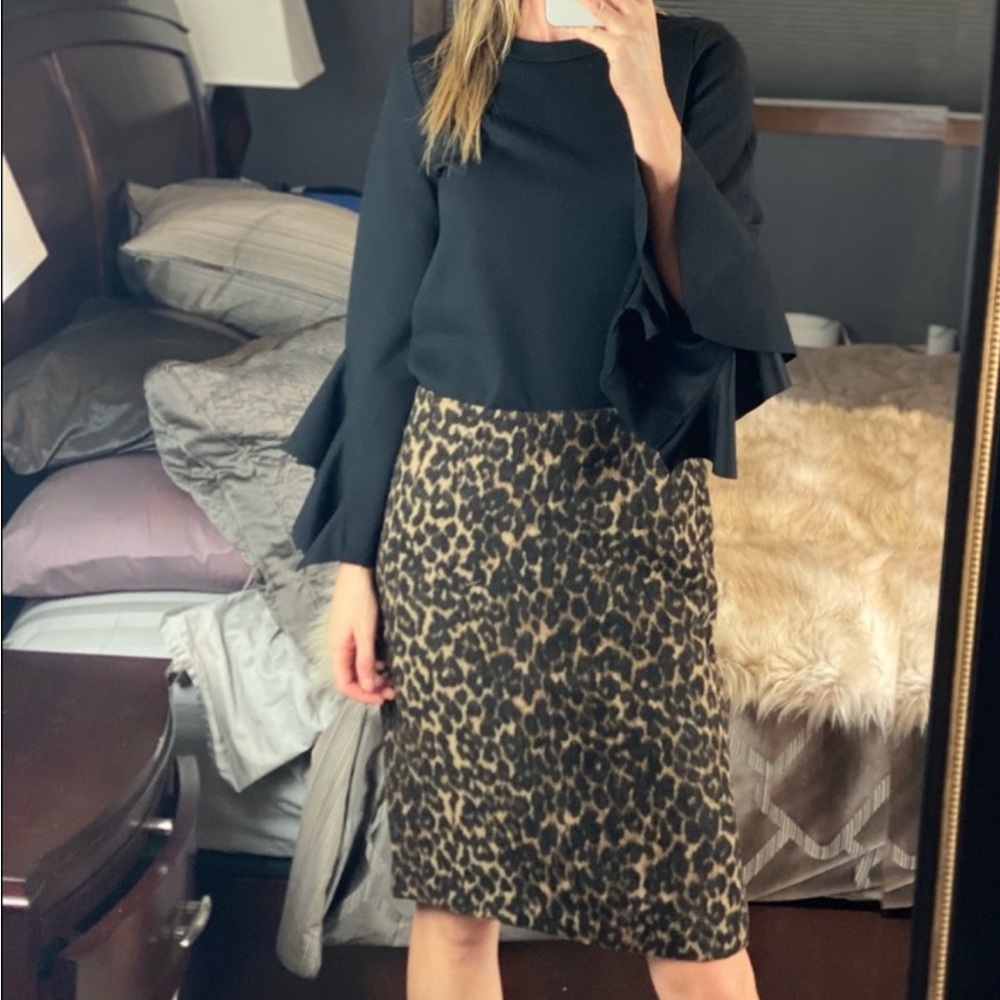 St.John animal print high waisted pencil skirt